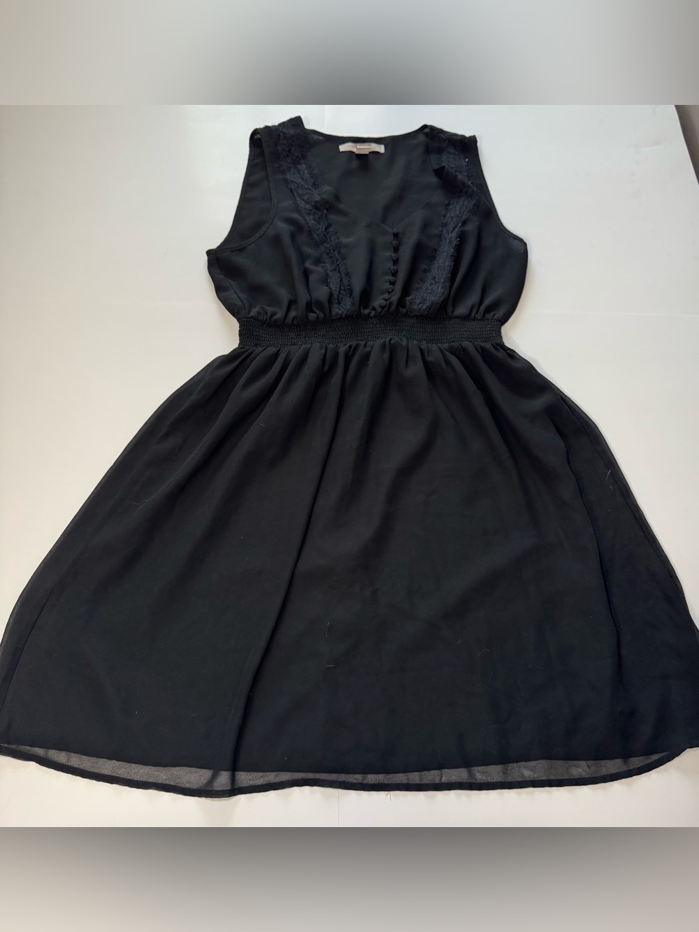 Forever 21 Black Sleeveless Lace-Trim Fit & Flare Dress